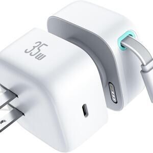 Retractable 35W PD Fast Charger with Cable for iPhone 14/13 Pro Max & iPad